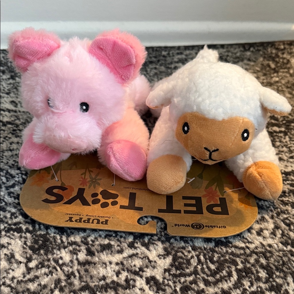 Wee Pig & Lamb w/ Squeaker - 2 Pack Dog Toys